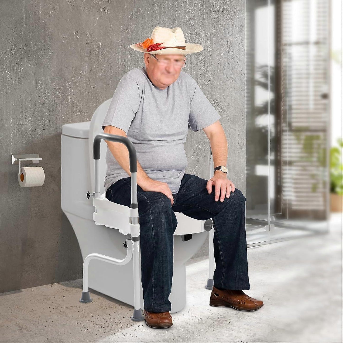 Toilet Seat Raiser with Armrests