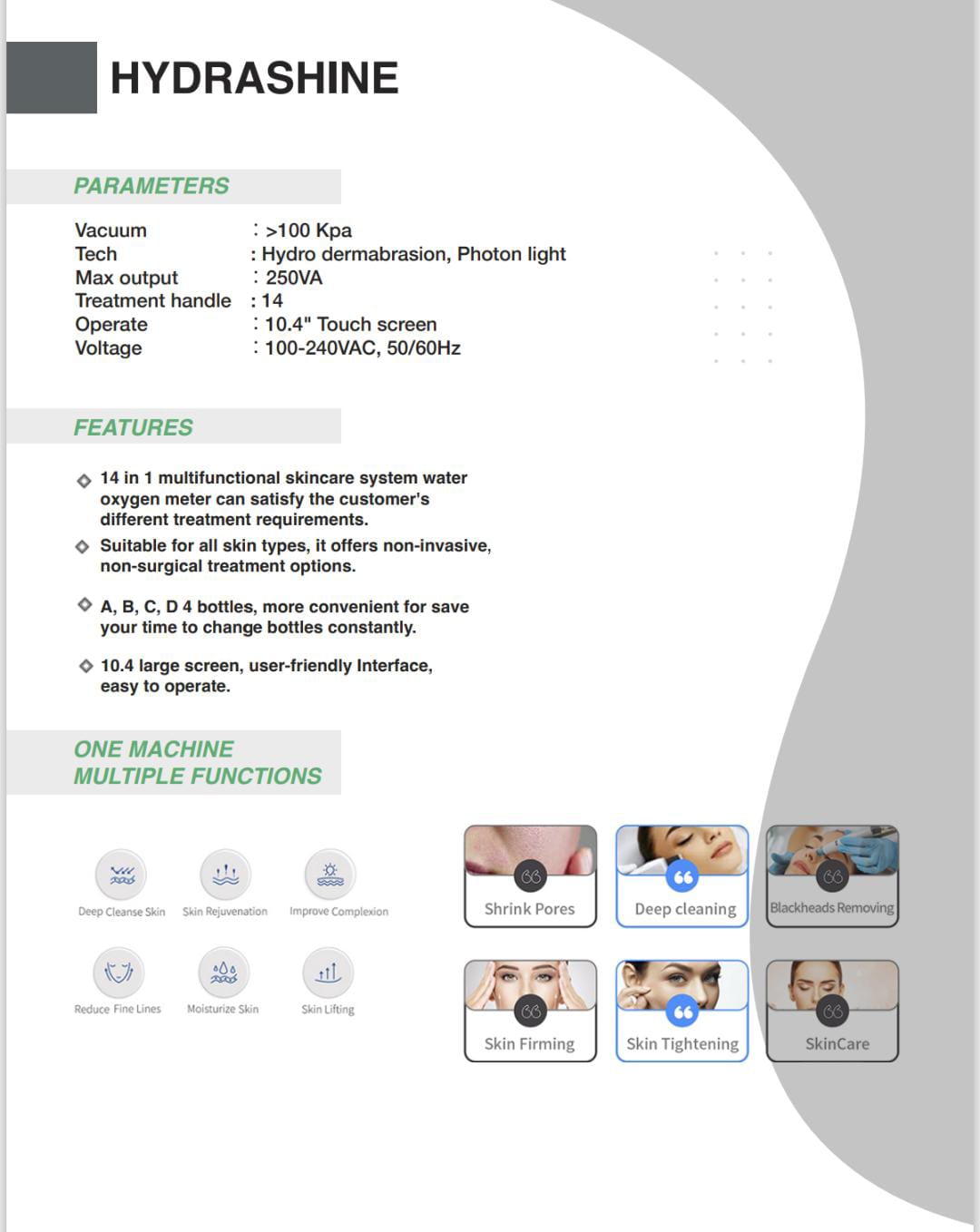 HYDRASHINE HYDRAFACIAL MACHINE 14 in 1 - KOREA