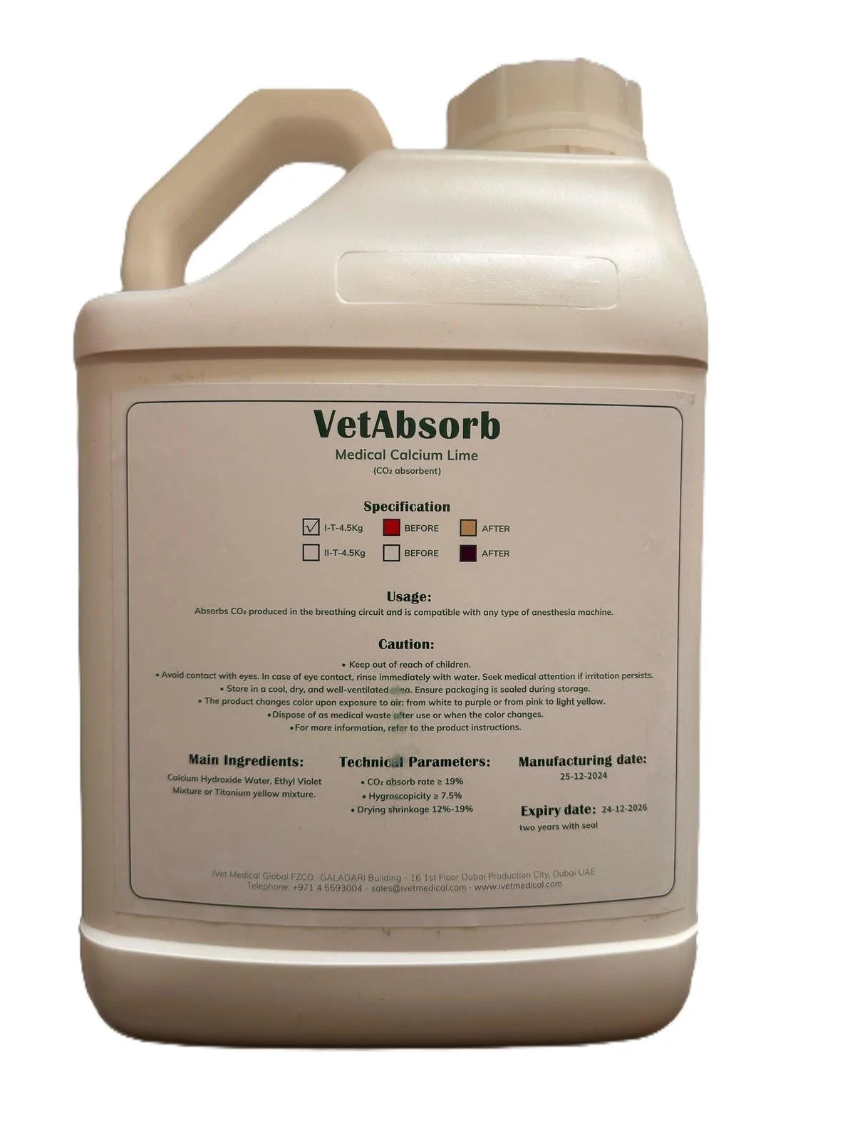 VetAbsorb Medical Soda Lime ( CO2 absorbent 4.5 kg )